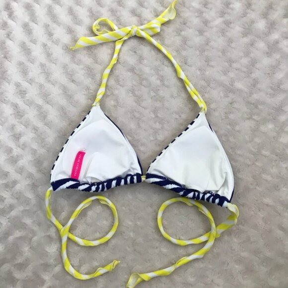 Victoria’s Secret Small Bikini Halter Blue Stripes - Picture 3 of 4